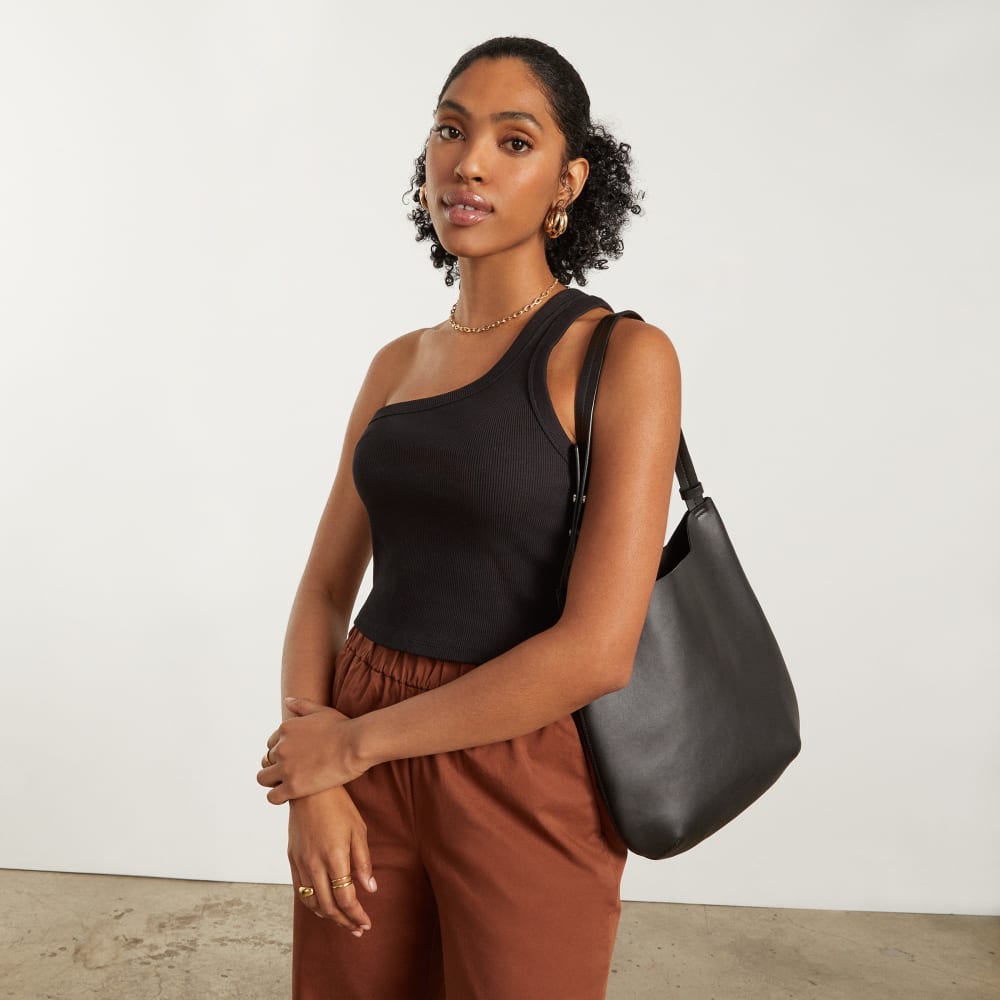 womens-ribbed-one-shoulder-tank-black