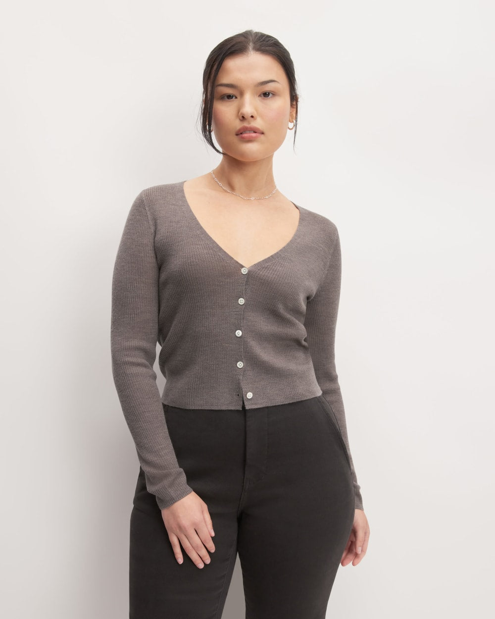womens-ultrafine-merino-ribbed-cardigan-heather-cocoa | primary