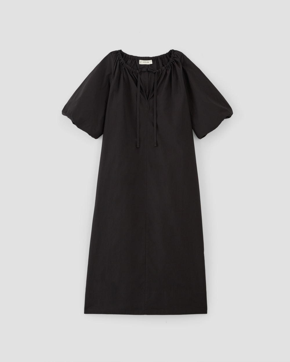 womens-supima-puff-sleeve-dress-black | alt