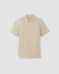 mens-premium-weight-ss-polo-heather-oatmeal | alt