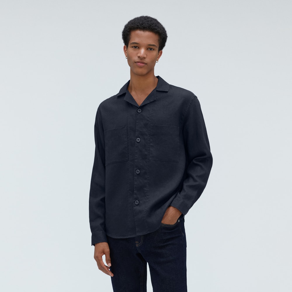 mens-long-sleeve-linen-camp-shirt-navy | primary
