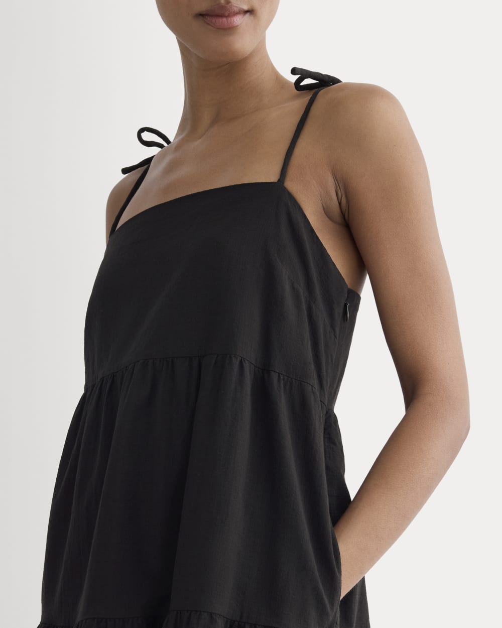 womens-gauze-mini-tiered-dress-black