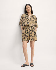 womens-vacation-short-black-cornstalk-abstract | primary