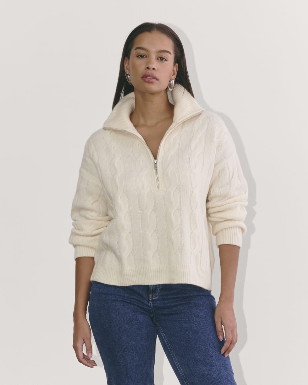 womens-felted-merino-cable-half-zip-bone | primary