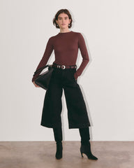 womens-luxe-rib-funnel-neck-tee-dark-mahogany