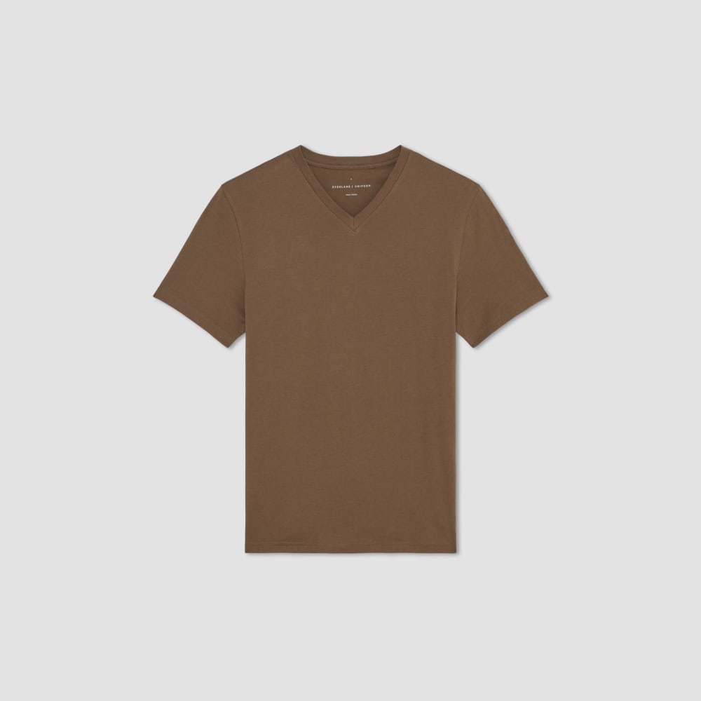 mens-essential-organic-v-tee-uniform-cocoa | alt