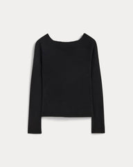 womens-knit-boatneck-top-black | alt
