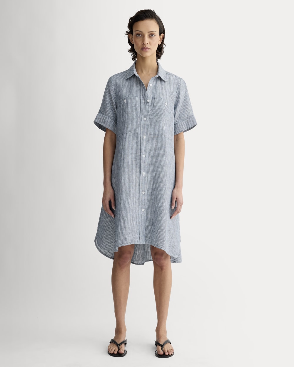 womens-linen-day-tripper-dress-white-blue | primary