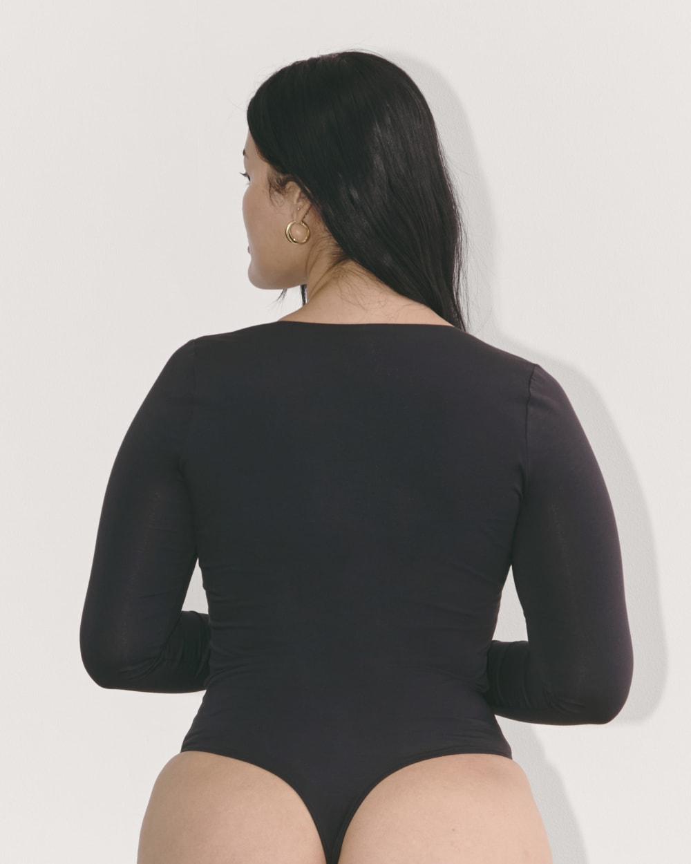womens-long-sleeve-square-bodysuit-thong-black
