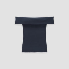 womens-ribbed-cotton-off-shoulder-top-navy | alt