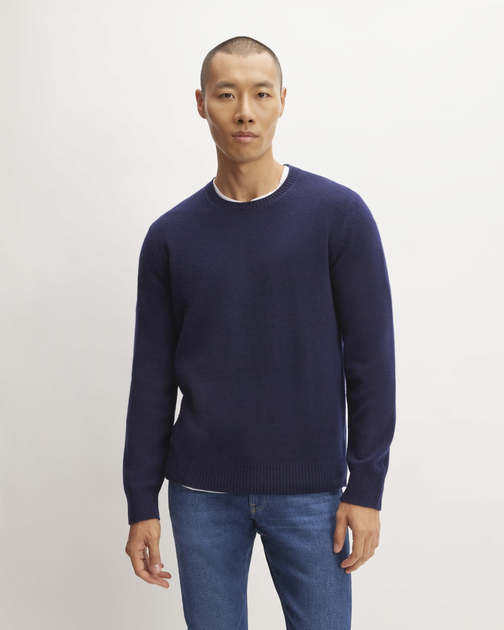 mens-felted-merino-crew-neck-sweater-deep-navy | primary
