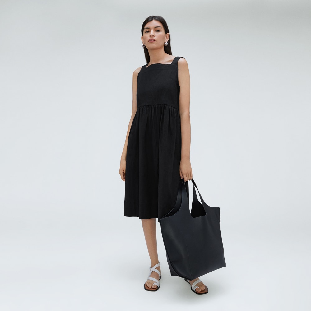 womens-seersucker-midi-dress-black