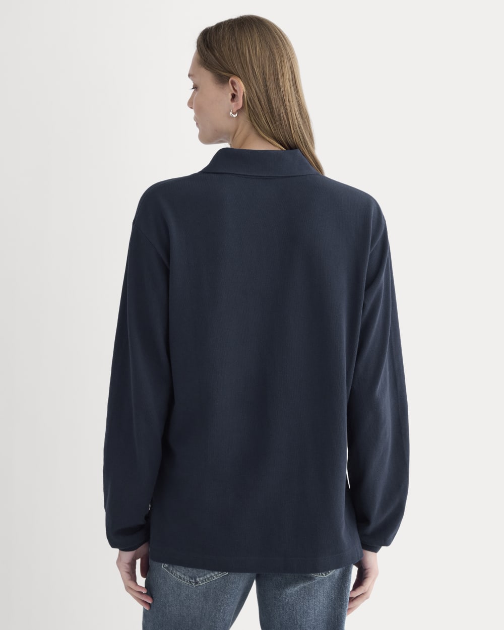 womens-oversized-pique-polo-deep-navy