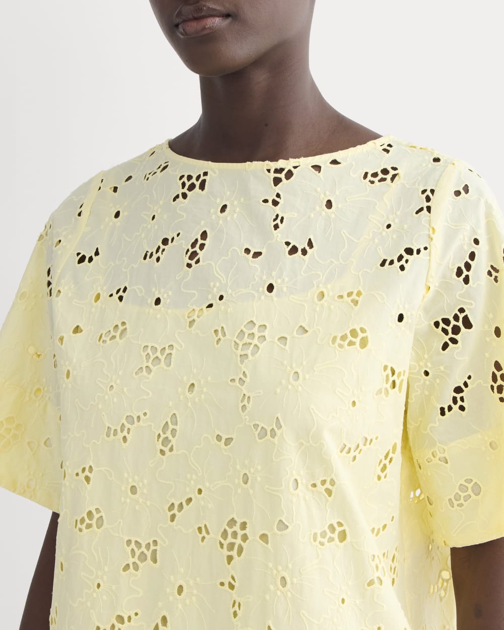 womens-eyelet-mini-shift-dress-light-yellow