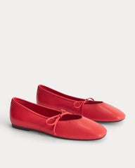 womens-leather-keyhole-flat-classic-red | alt