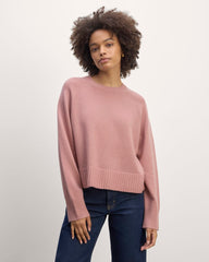womens-cashmere-boxy-crew-sweater-clay-pink | primary