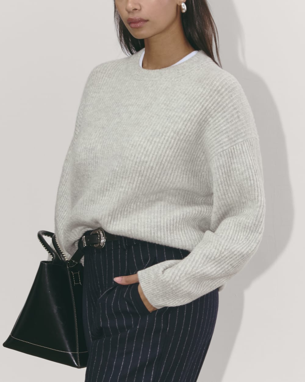 womens-wool-cashmere-cocoon-crew-sweater-light-heather-grey | alt