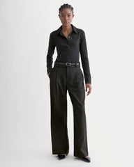 womens-button-up-shirt-essential-cotton-black