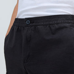 mens-cotton-linen-short-black