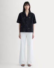 womens-eyelet-camp-shirt-black