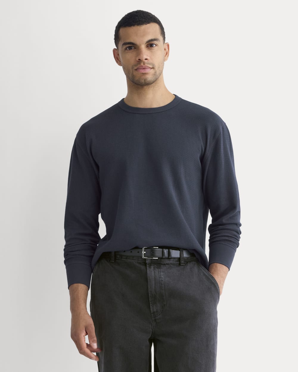 mens-thermal-cozy-waffle-crew-navy | primary
