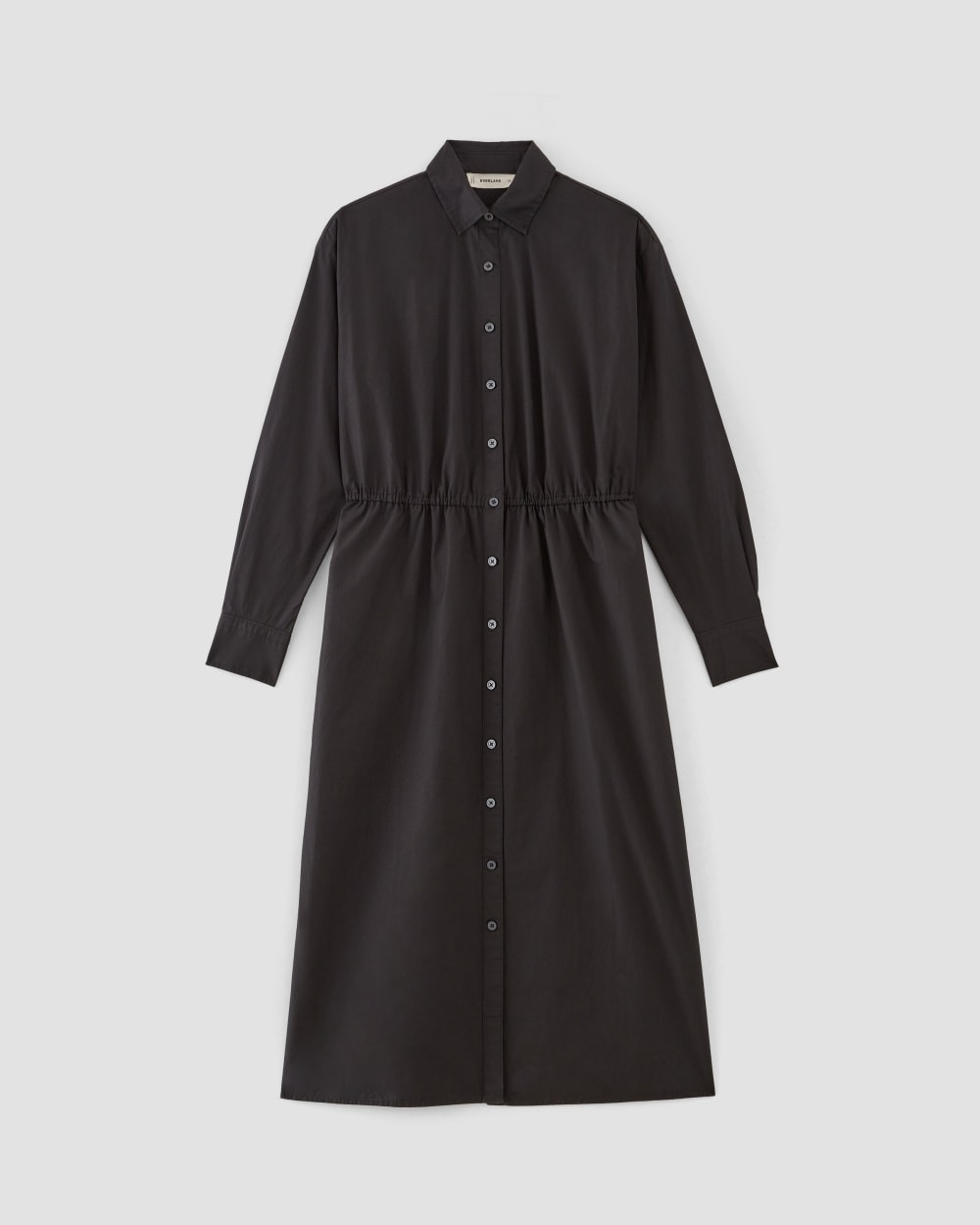 womens-supima-cotton-midi-shirt-dress-black | alt