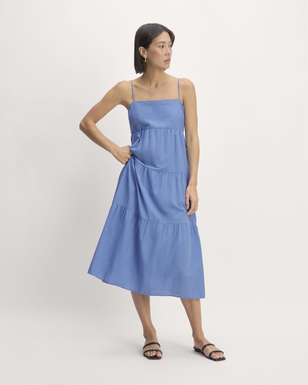 womens-gauze-tiered-dress-blue-opal | primary