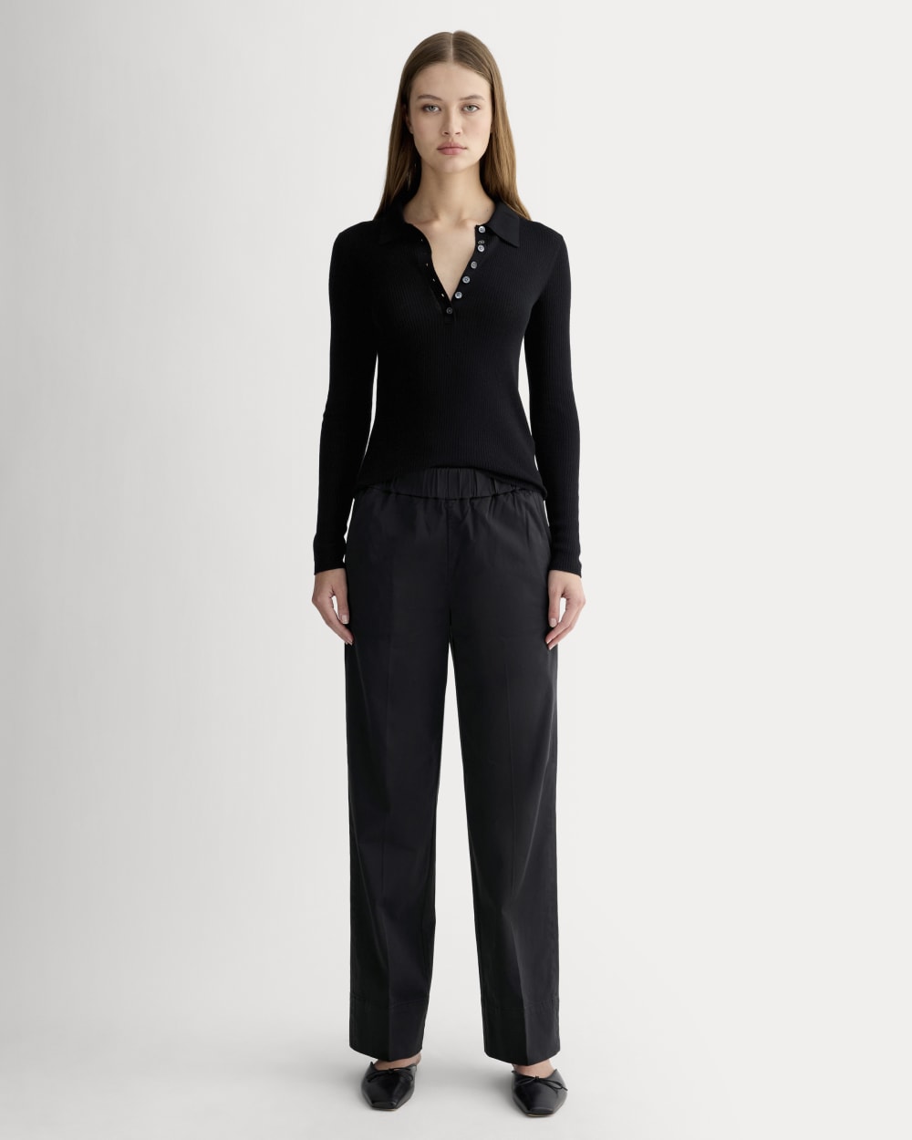 womens-easy-straight-leg-chino-black | primary