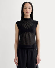 womens-lace-knit-tank-black | primary