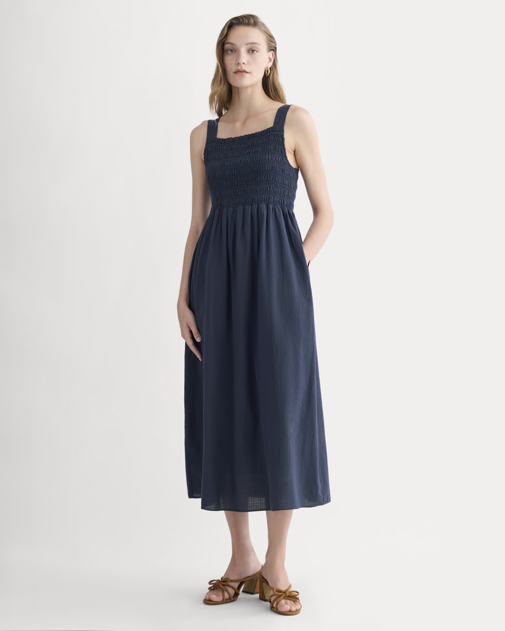 womens-gauze-smock-dress-navy | primary