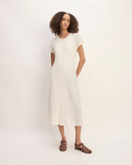 womens-rib-knit-cap-sleeve-midi-dress-bone | primary