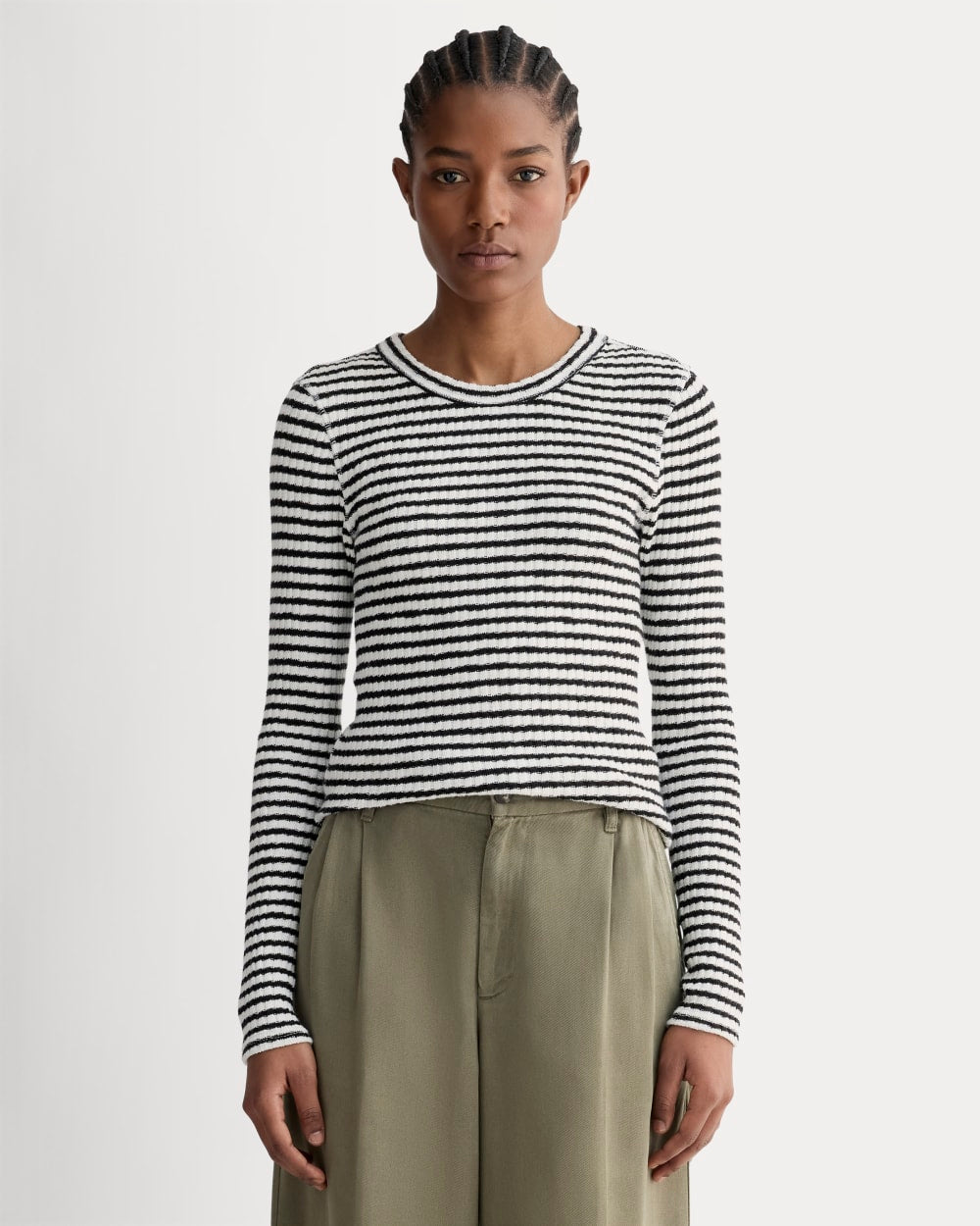 womens-rib-knit-crew-bone-black-stripe | primary