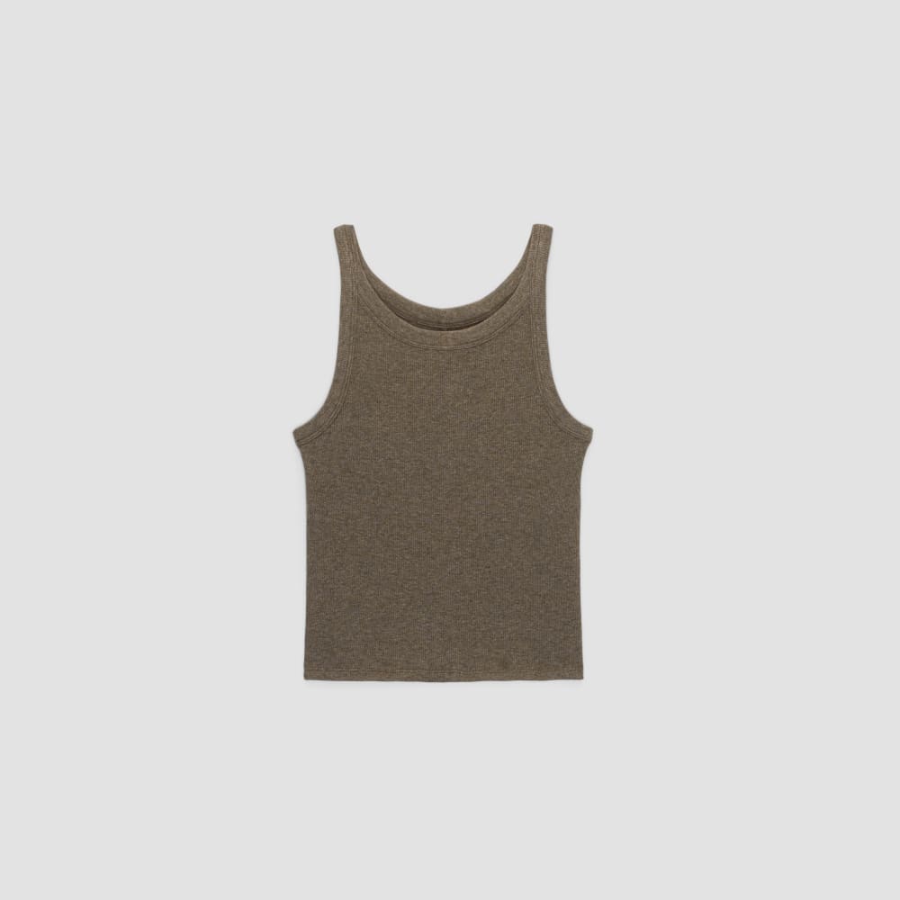 womens-cropped-supima-rib-tank-heathered-fatigue | alt