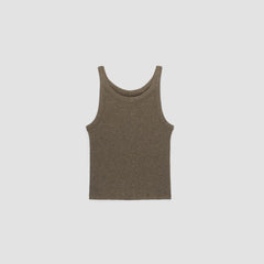 womens-cropped-supima-rib-tank-heathered-fatigue | alt