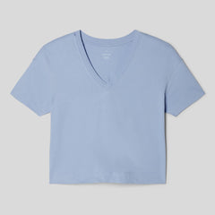 womens-organic-ctn-boxy-v-tee-periwinkle | alt