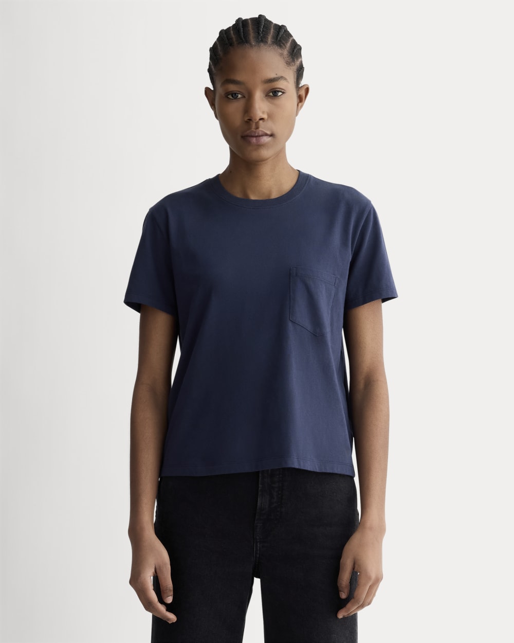 womens-organic-cotton-box-cut-pocket-tee-navy | primary