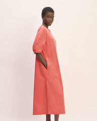 womens-short-sleeve-puff-midi-dress-coral