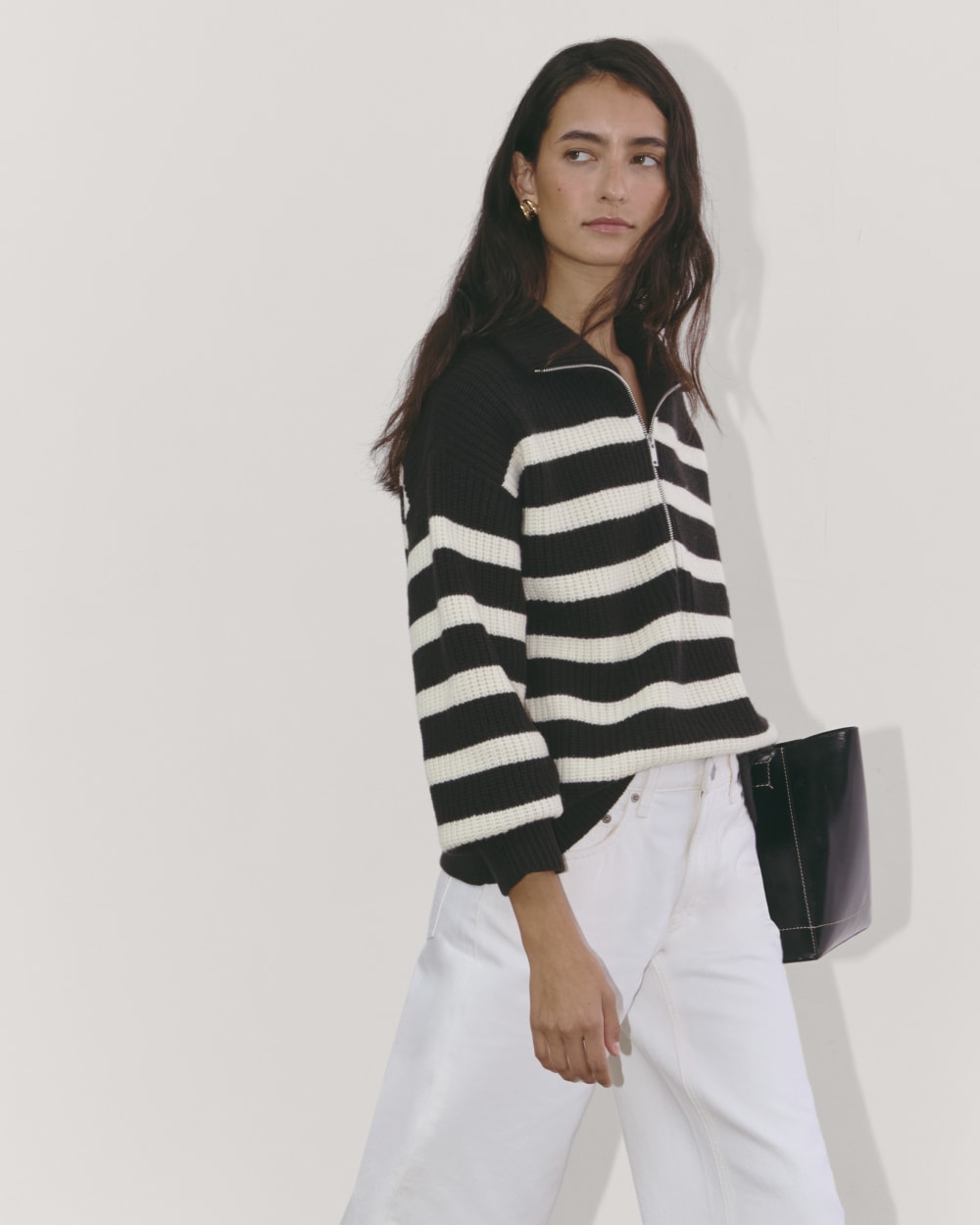 womens-felted-merino-halfzip-sweater-new-black-bone