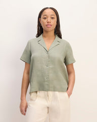 womens-linen-notch-ss-shirt-sage-green | primary