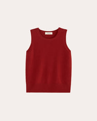 womens-cashmere-classic-sweater-tank-berry-red | alt