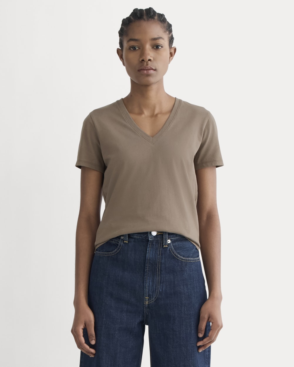 womens-organic-cotton-slim-v-neck-tee-clay | primary
