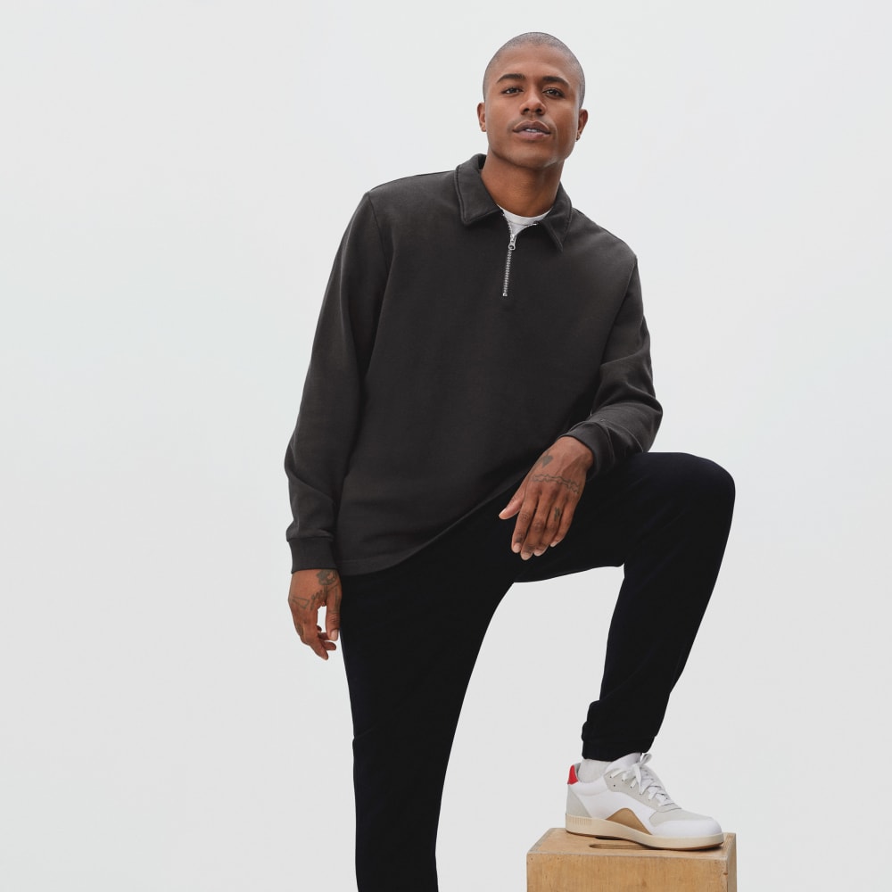 mens-track-quarter-zip-sweatshirt-black | primary