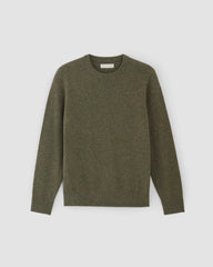 mens-cashmere-crew-heathered-army | alt
