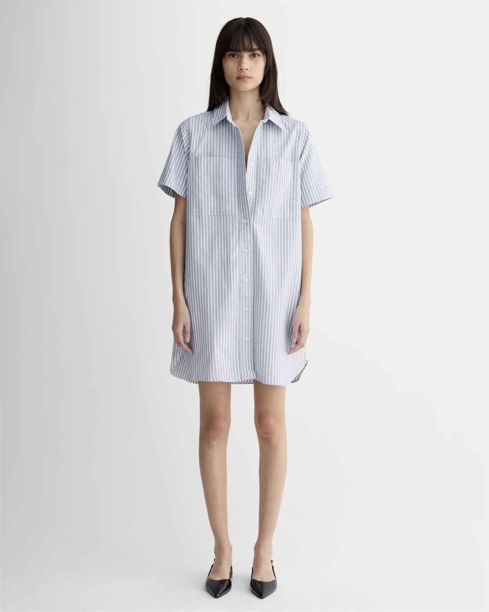 womens-oxford-short-sleeve-shirt-dress-bone-mazarine-blue | primary