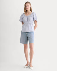 womens-flutter-sleeve-top-stretch-linen-white-dutch-blue