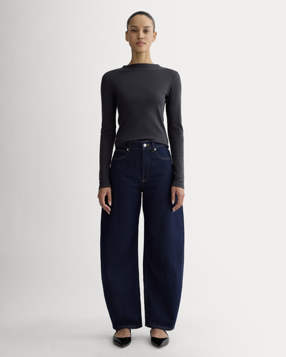 womens-luxe-rib-funnel-neck-tee-navy