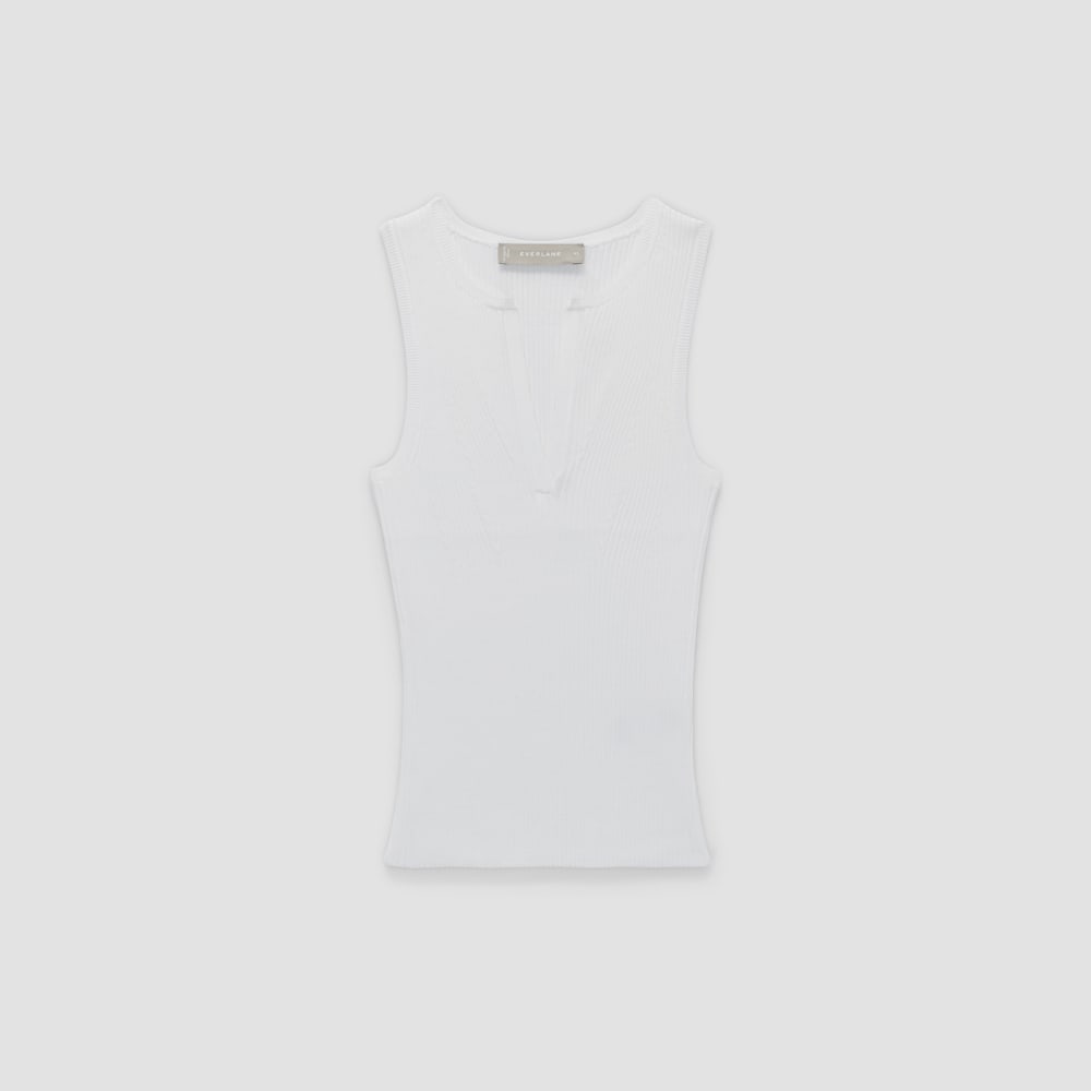 womens-ribbed-cutaway-tank-white | alt