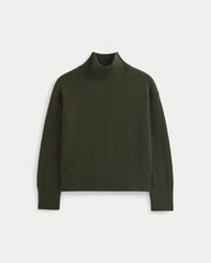 womens-cotton-boxy-turtleneck-dark-green | alt