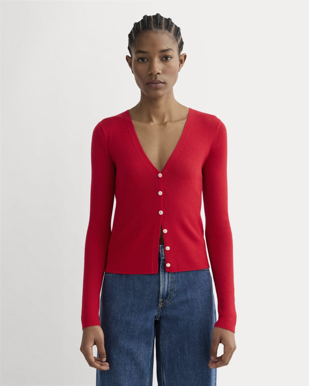 womens-ultrasoft-merino-wool-cardigan-classic-red | primary