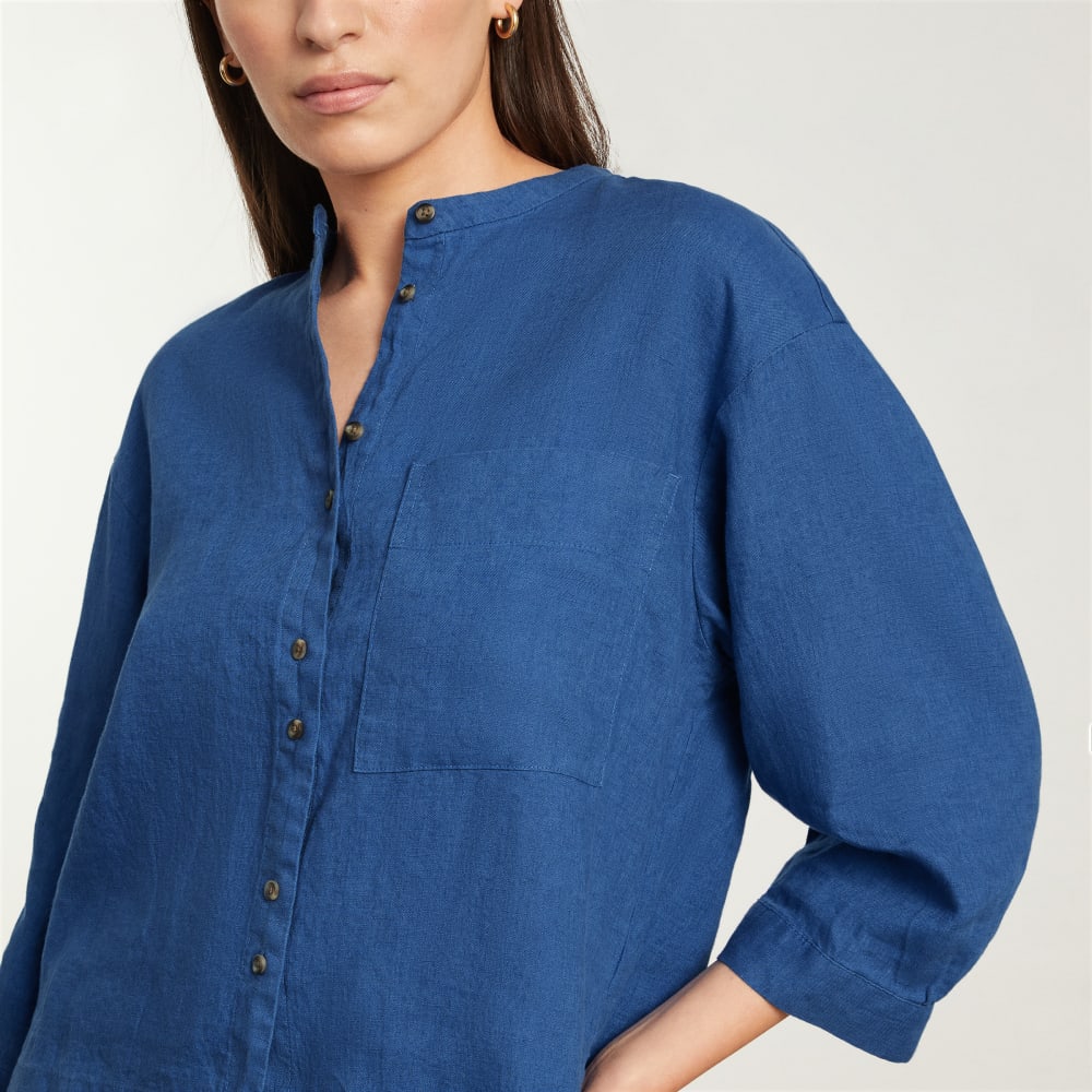 womens-linen-billow-blouse-deep-blue